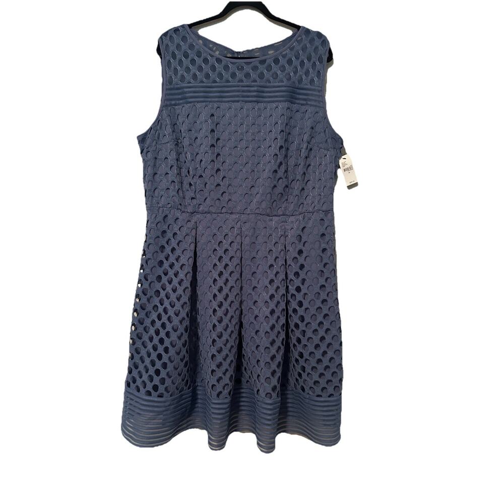 Lane Bryant Textured Blue Midi Dress - Picture 1 of 9